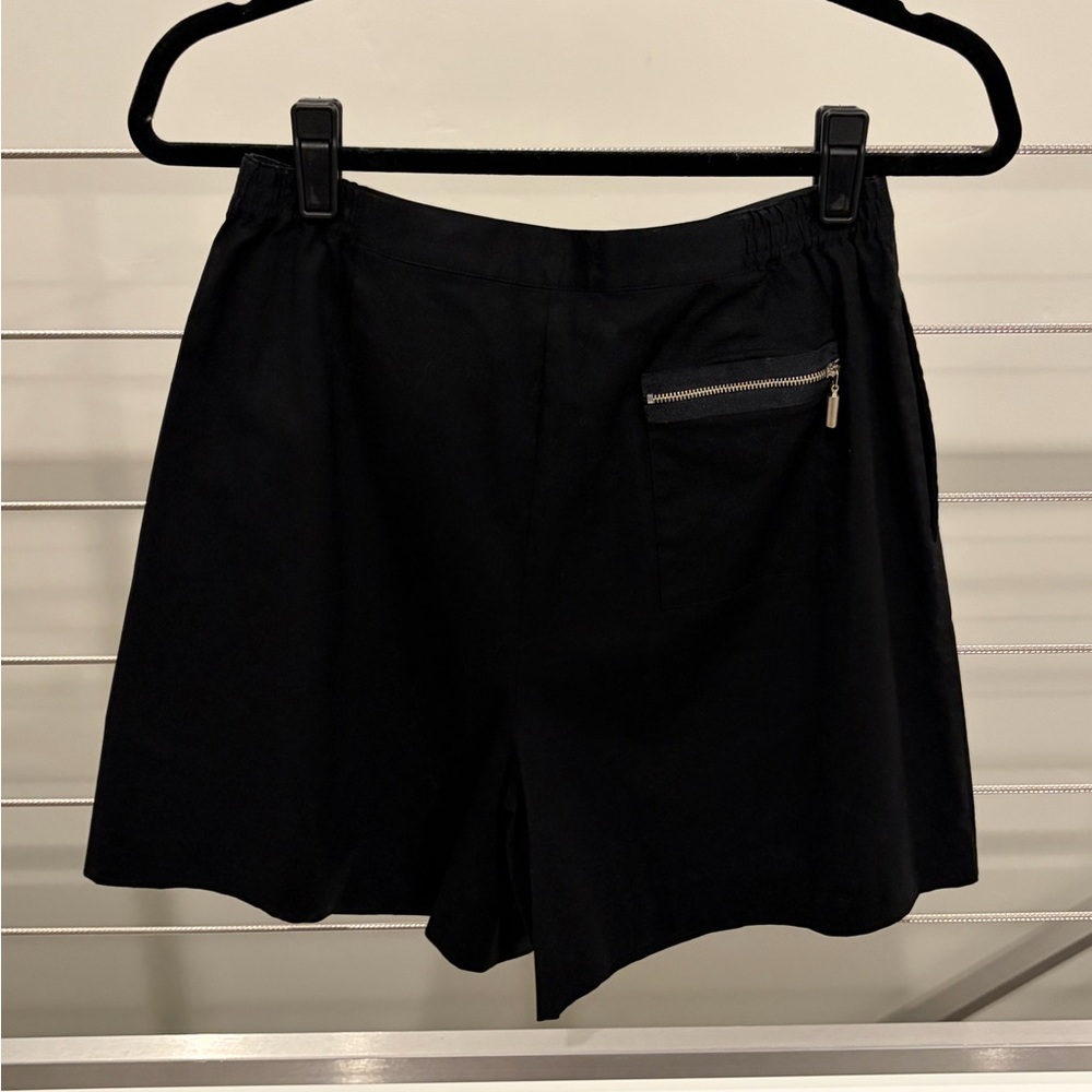 Nicole Miller Black Skort Leopard Lined Tailored Mini Skirt Size 8🖤 - Picture 4 of 7